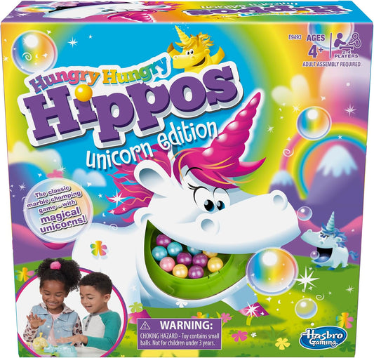 Hot Hasbro Gaming Hungry Hippos Unicorn Edition Pre-School Board Game for Kids Ages 4 and Up; 2-4 Players, Easter Gifts for Boys and Girls (Amazon Exclusive)