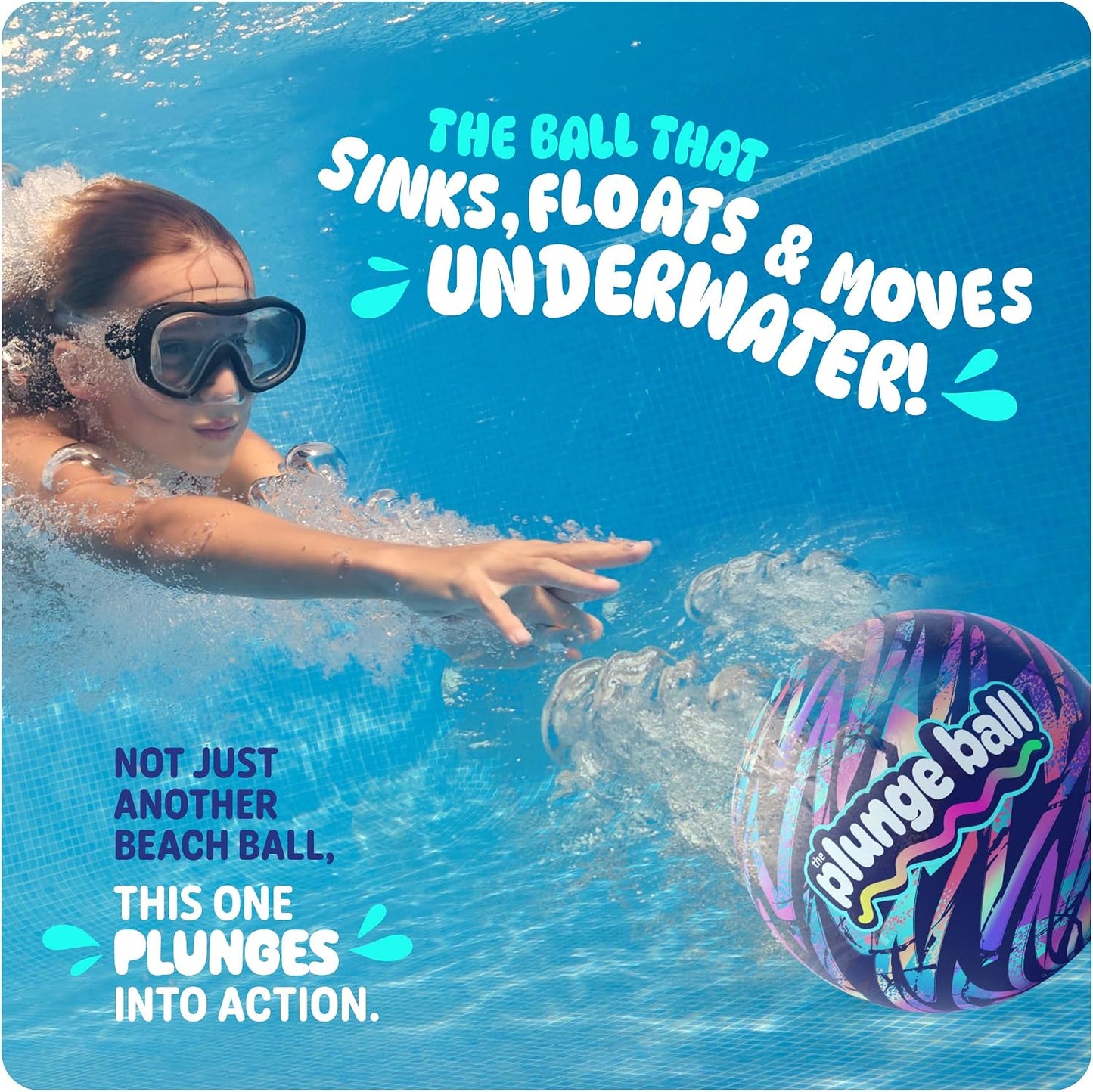 Hot HydroSport Plunge Ball - Pool Toys - Swimming Pool Games for Kids, Adults and Family - Water Balls - Water Toys for Kids Ages 8-12 - Teens, Boys Fun Stuff - Swim Balls Sports Accessories (9 Inch)