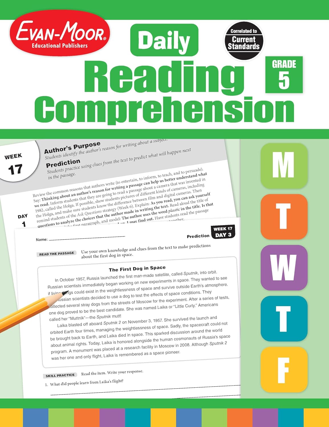 Hot Evan-Moor Daily Reading Comprehension, Grade 5 - Homeschooling and Classroom Resource Workbook, Reproducible Worksheets, Teaching Edition, Fiction and Nonfiction, Lesson Plans, Test Prep