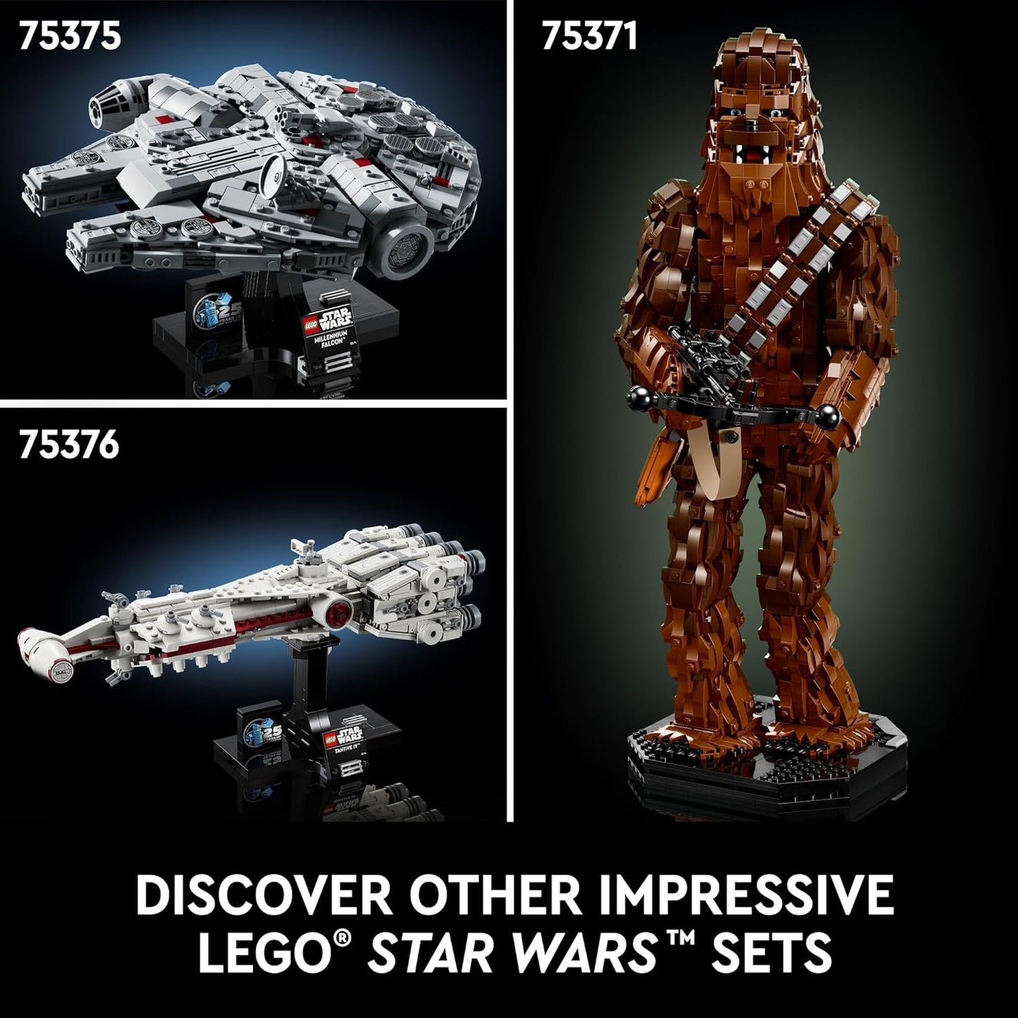 HotLEGO Star Wars Millennium Falcon 25th Anniversary Collectible - DIY Building Set for Adults, Men & Women, Ages 18+ - A New Hope Model with Display Stand - Star Wars Gift - 75375