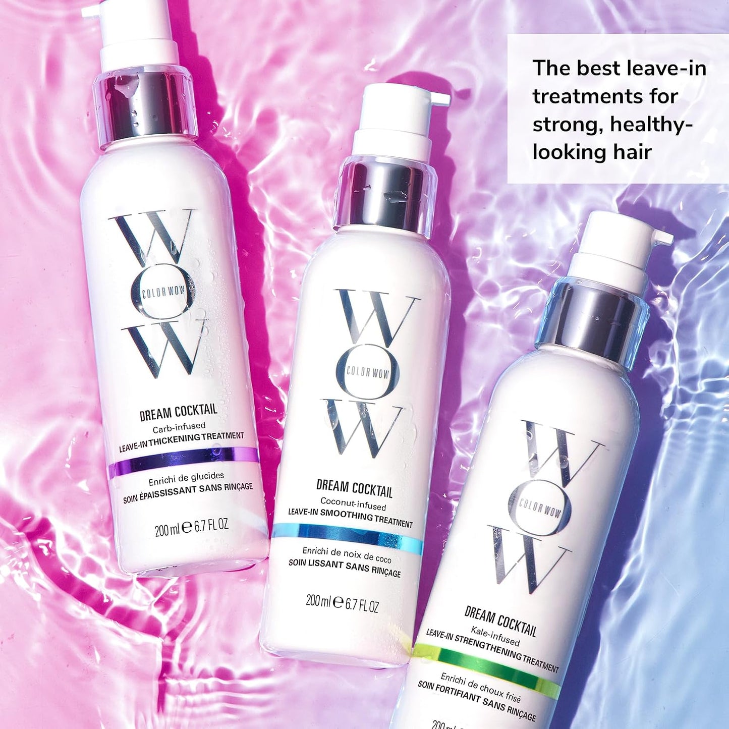 HotCOLOR WOW Dream Cocktail Carb Infused Leave-in Treatment – Transform Thin Hair to Thick & Full | with Heat Protection