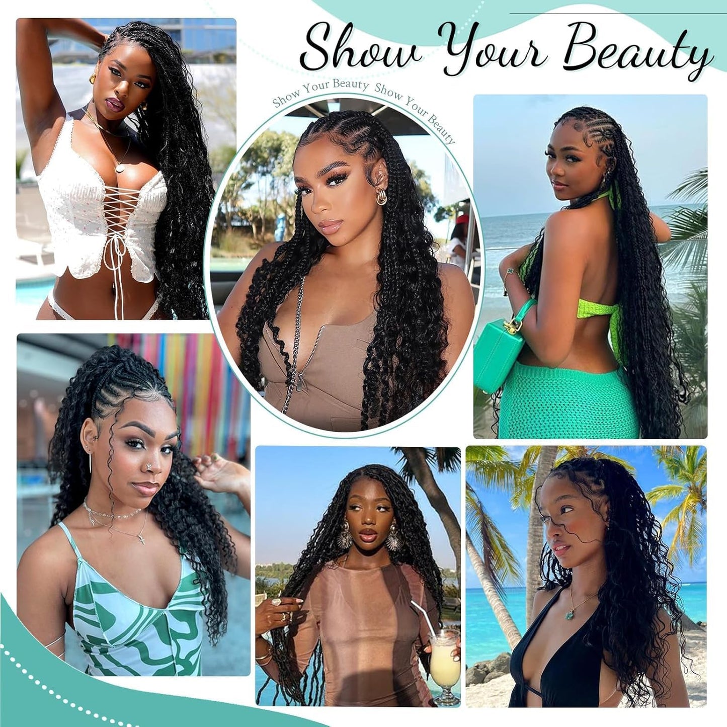 HotMOTFIN Human Braiding Hair for Boho Braids 20 Inch Curly Wave Bulk Bundles | 110g Boho Hair for Braiding, 12A 100% Virgin, Long-lasting, Tangle Free, Deep Wave, Knotless Bohemian Braid, Natural Color