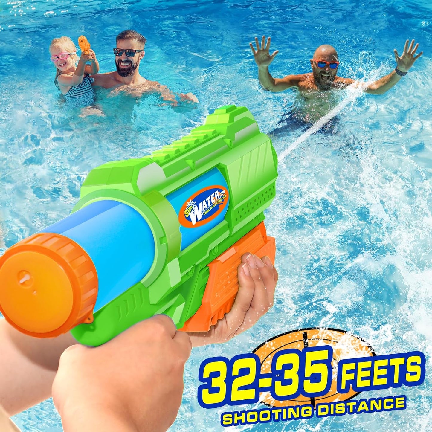 Hot Super Water Gun for Kids Adults: 2 Pack Super Water Gun Soaker 1200cc Squirt Blasters with Impressive Range - Ideal Toys for Boys Girls Summer Outdoor Swimming Pool Water Toys Fun