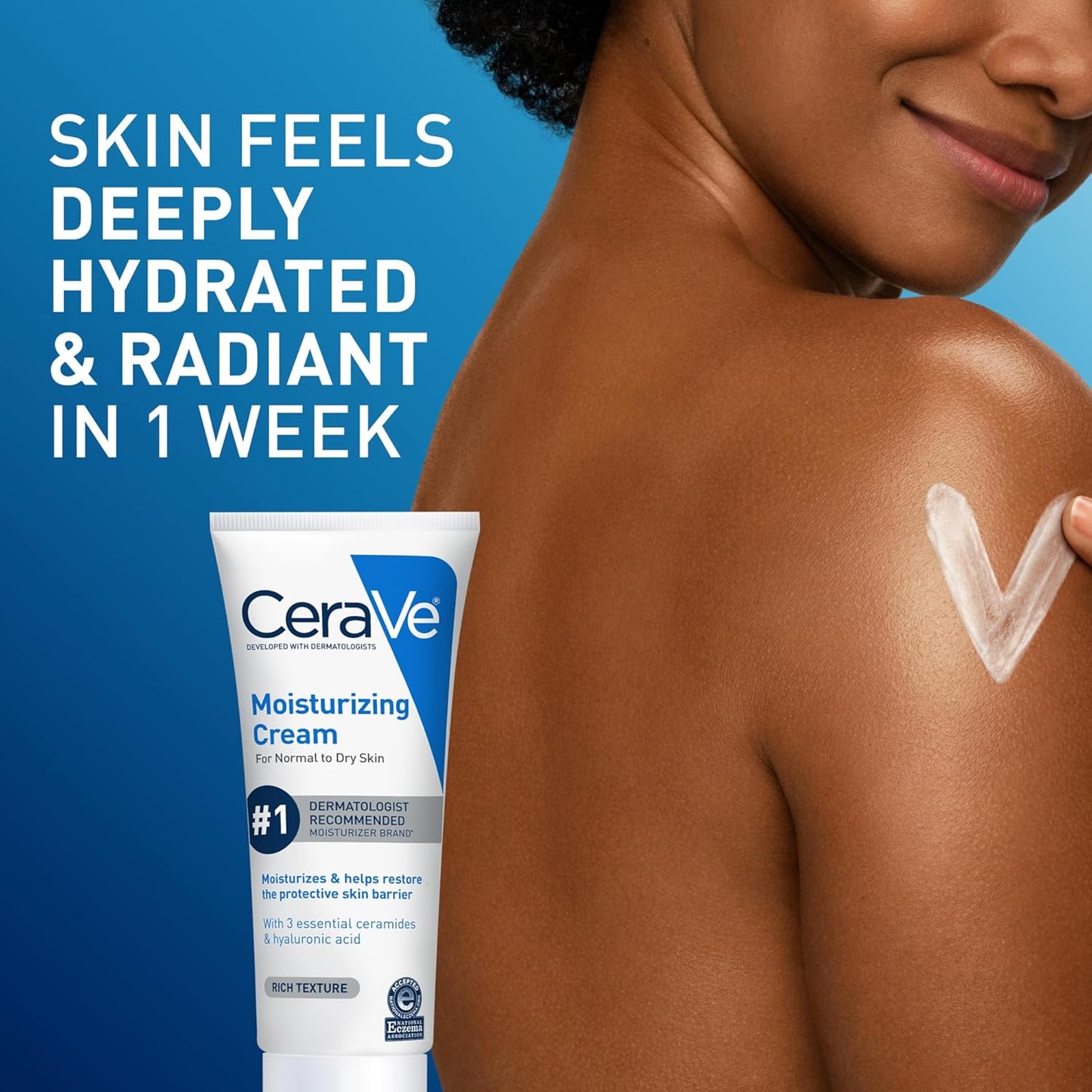 HotCeraVe Moisturizing Cream, Face Body Moisturizer, Normal to Dry Skin, 8 Fl Oz