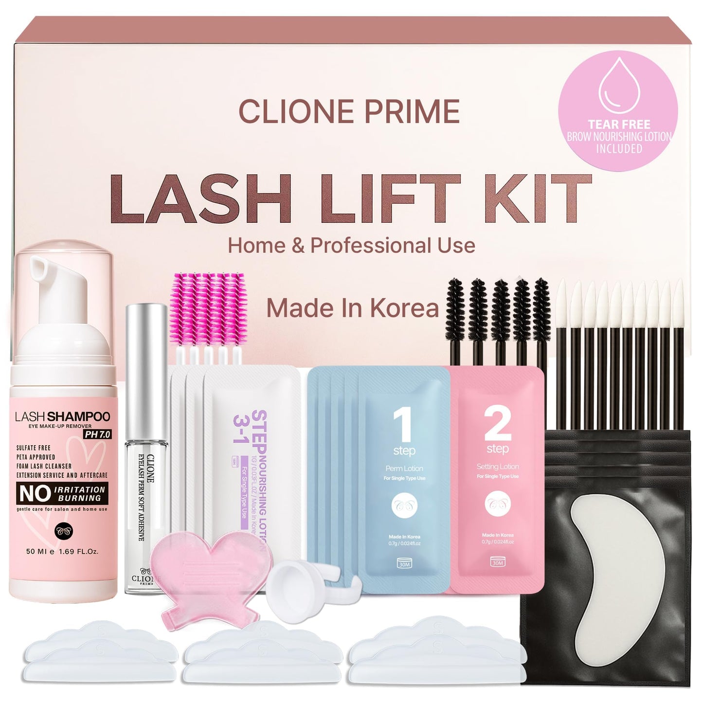 HotKorean Lash Lift Kit - 5 Sets At Home Eyelash Perm Kit with Upgraded Glue, Eyelash Lift, DIY Lash Perm Easy for Beginner & Professional, Semi Permanent Perming Wave Suitable For Salon & Home