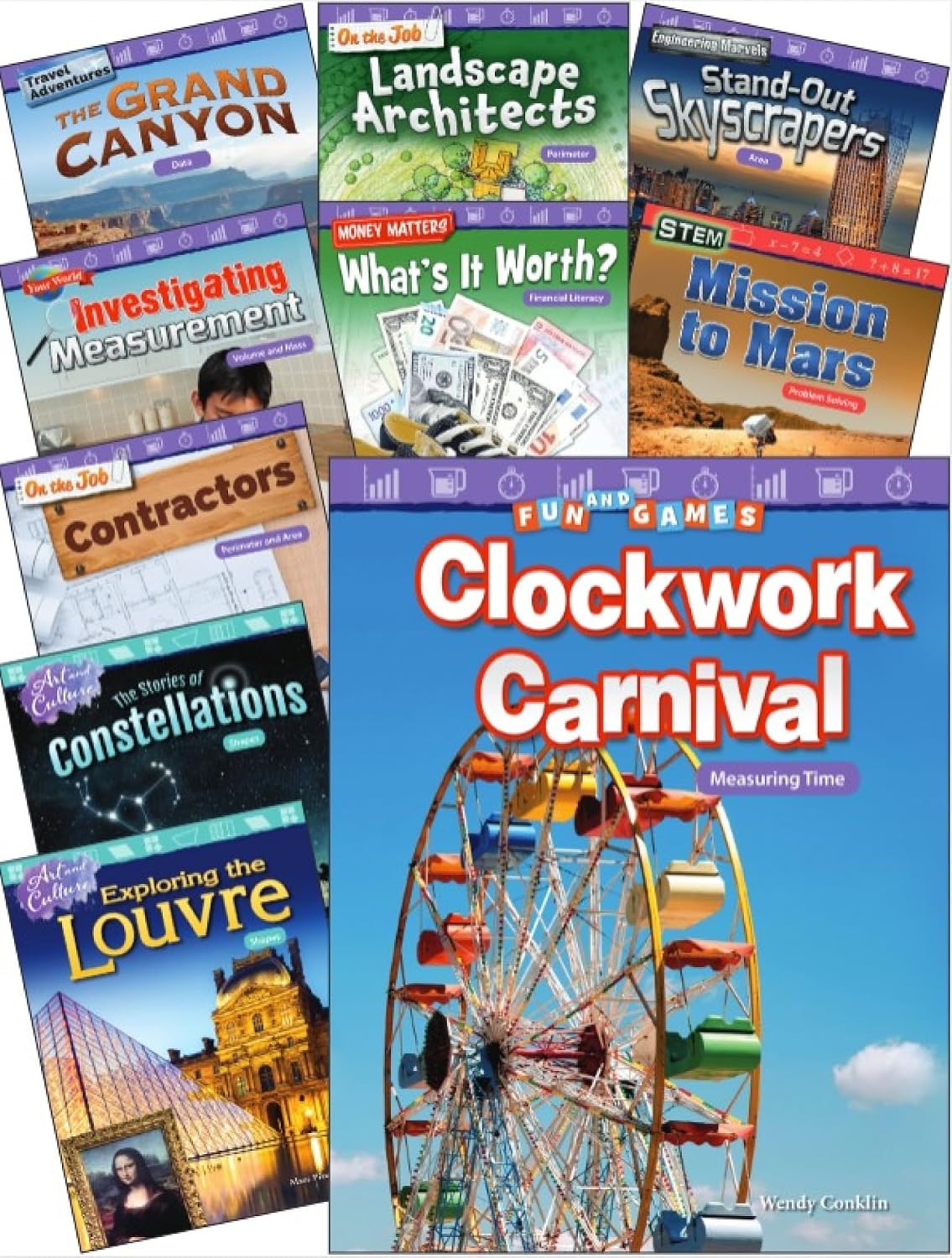 Hot Measurement, Data and Geometry for Third Grade, 10-Book Set (Mathematics in the Real World)