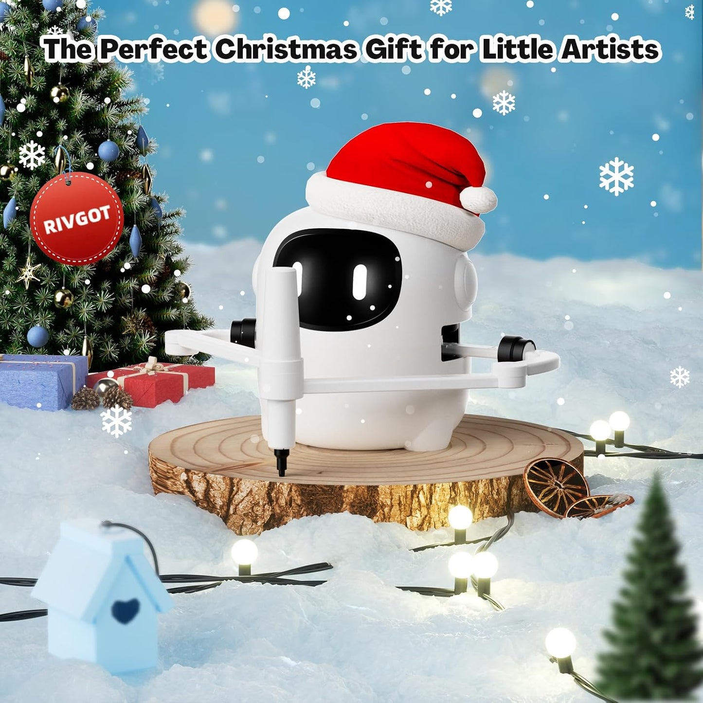 Hot RIVGOT Drawing Robot for Kids with 150 Cards, Voice Interactive Educational Drawing Machine, Montessori Painting Learning Toys for 3 4 5 6 7 8 Year Old Boys Girls Birthday Party