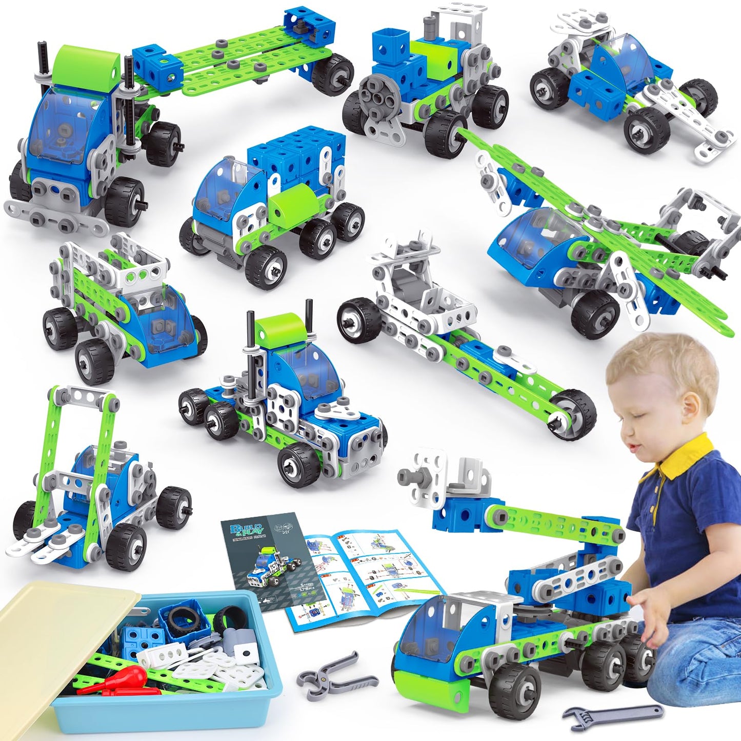 Hot 10 in 1 STEM Toys for 4 5 6 7 8+ Year Old Boy Girl Birthday Gifts Building Toys Stem Kits Activities for Kids Ages 4-8 5-7 6-8 Educational Learning Boy Toys Age 3-5 4-6 8-10 Engineering Creative Games