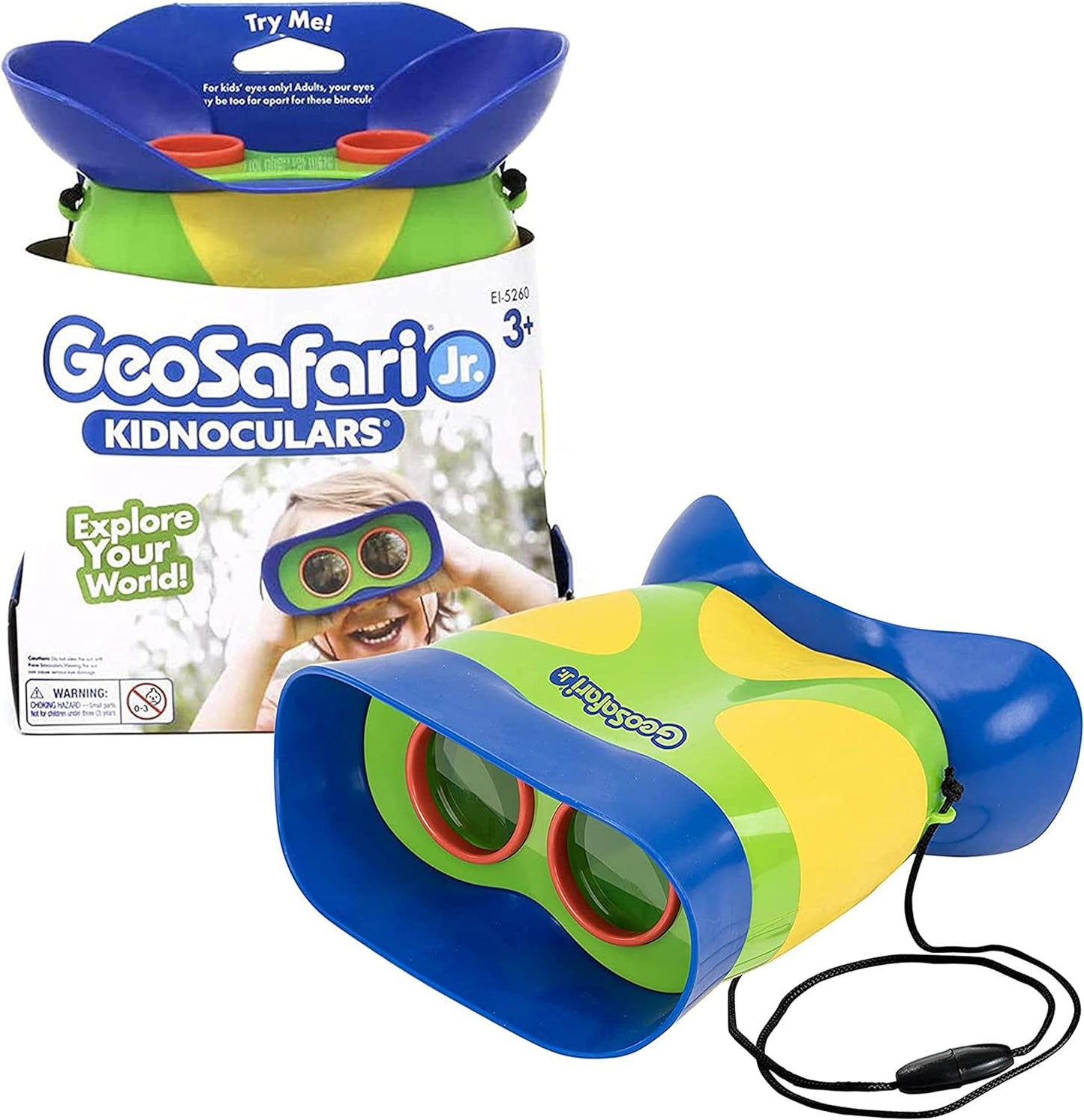 HotEducational Insights GeoSafari Kidnoculars - Toy Binoculars for Kids, Outdoor Toys for Kids Ages 4-8, Toddler Camping and Nature Toys, Lightweight Binoculars with Neck Strap, Bird Watching Gear
