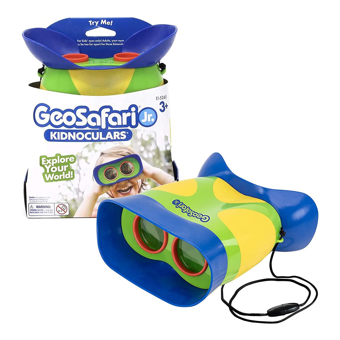 HotEducational Insights GeoSafari Kidnoculars - Toy Binoculars for Kids, Outdoor Toys for Kids Ages 4-8, Toddler Camping and Nature Toys, Lightweight Binoculars with Neck Strap, Bird Watching Gear