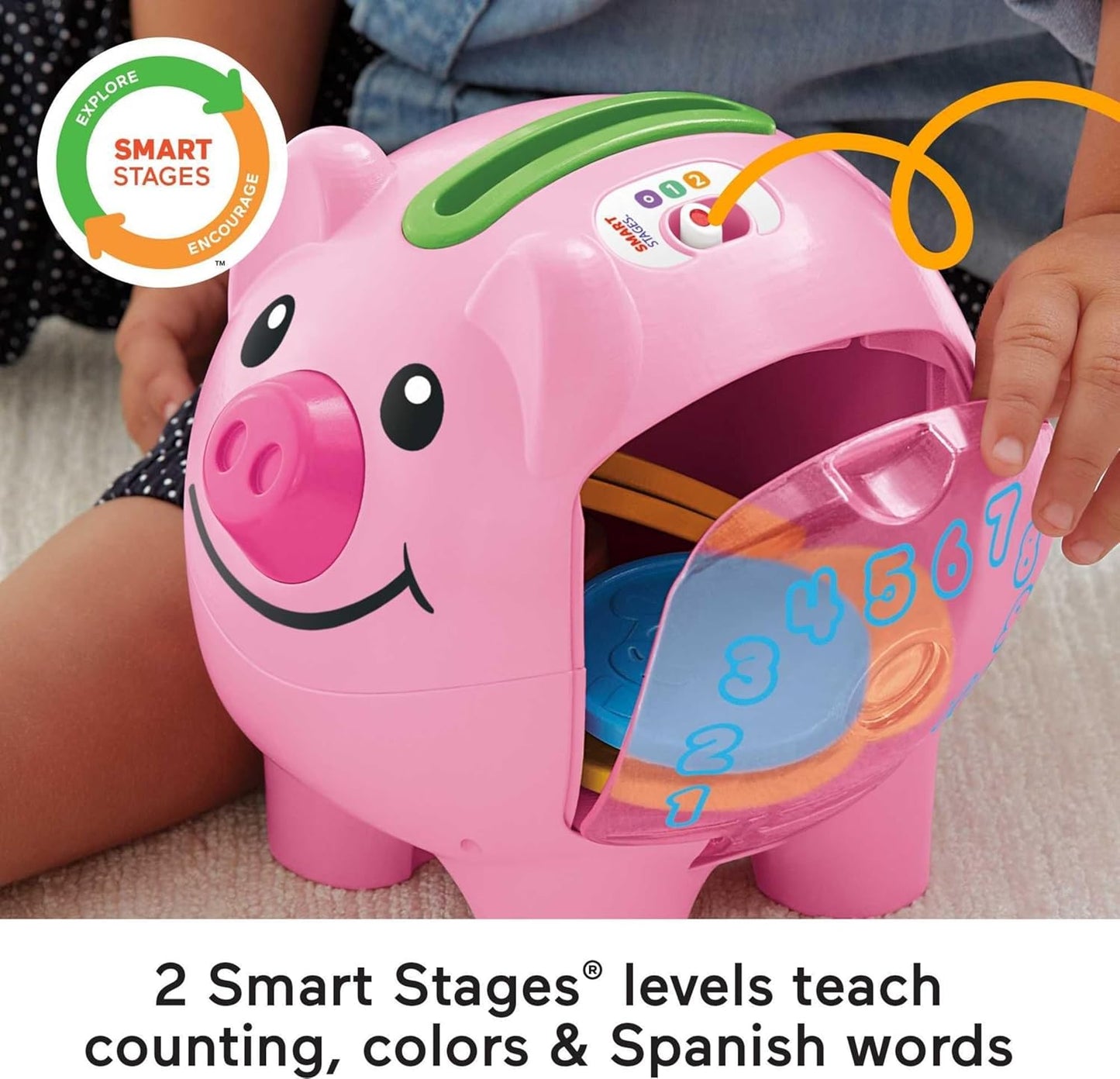 HotFisher-Price Baby & Toddler Toy Laugh & Learn Smart Stages Piggy Bank with Educational Songs & Phrases for Infants Ages 6+ Months (Amazon Exclusive)