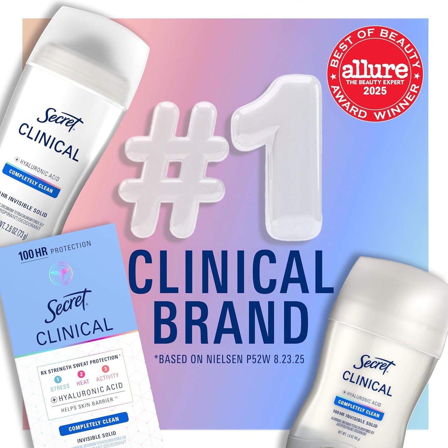 HotSecret Clinical Strength Antiperspirant Deodorant for Women, Stress Response, 3X Stress & 72hr Sweat & Odor Protection, PH Balancing Minerals, Soft Solid, 1.6 oz (Pack of 3)