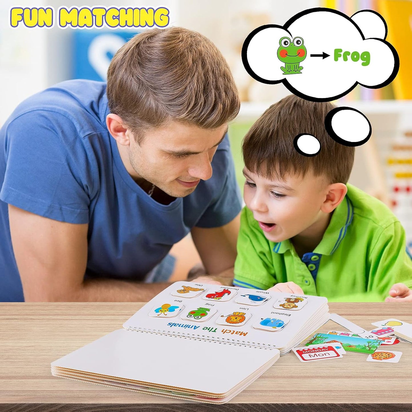 HotHuijing Montessori Preschool Learning Activities Busy Book - Workbook Activity Binder / Toys for Toddlers, Autism Learning Materials and Tracing Coloring Book