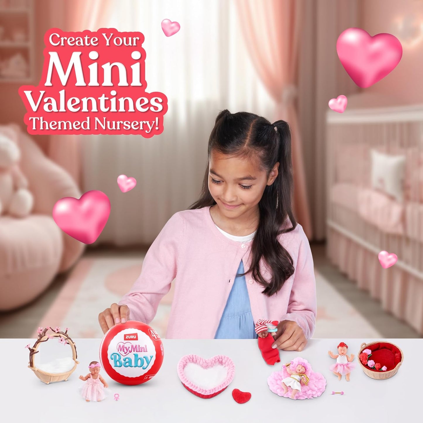 HotMY MINI Baby Sweet Hearts 2 Pack by ZURU – Collectible Mystery Capsule Baby Doll with Accessories & Playset, Realistic Miniature Toy for Girls Ages 3+
