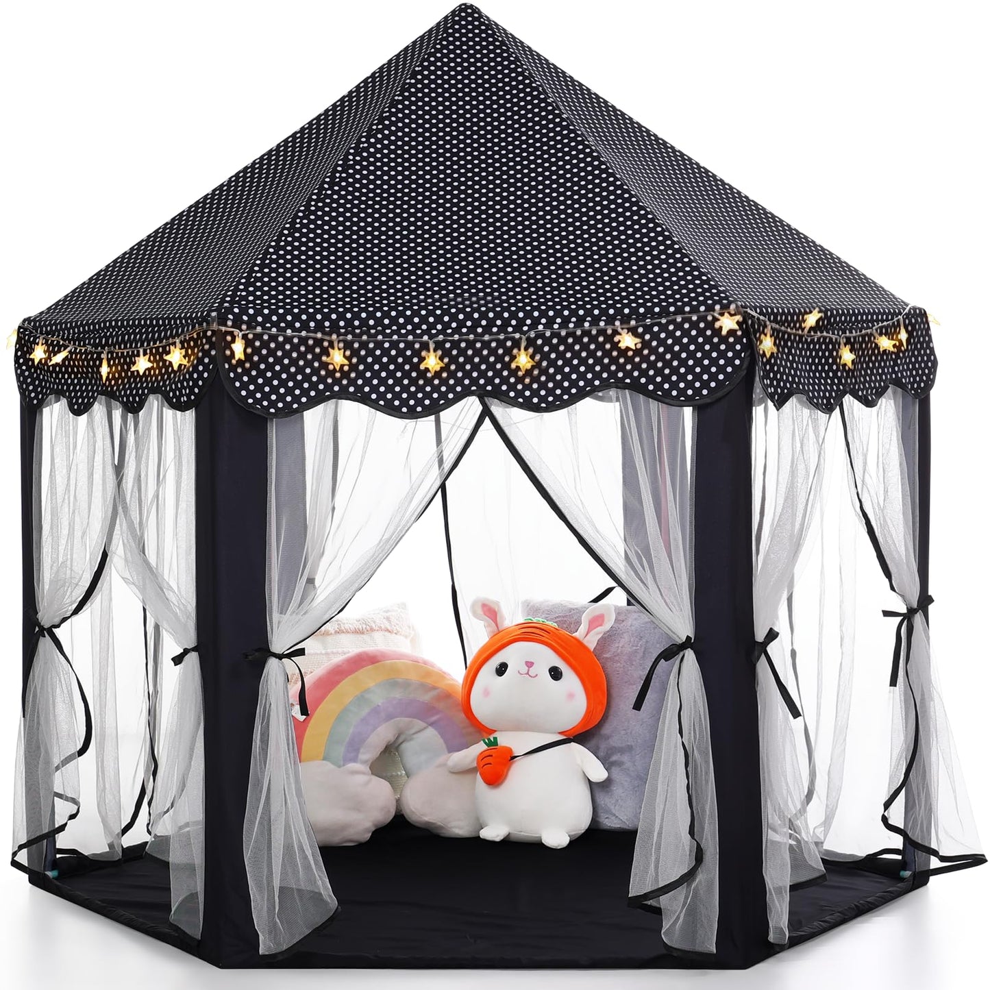 HotMonobeach Princess Tent Girls Large Playhouse Kids Castle Play Tent with Star Lights Toy for Children Indoor and Outdoor Games, 55'' x 53'' (DxH)