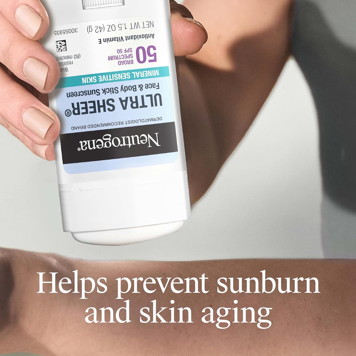 HotNeutrogena Ultra Sheer Dry Touch SPF 50 Mineral Sunscreen Stick for Sensitive Skin, Zinc Oxide, Body & Face Sunscreen with Vitamin E, No White Residue & Vegan, 1.5 oz