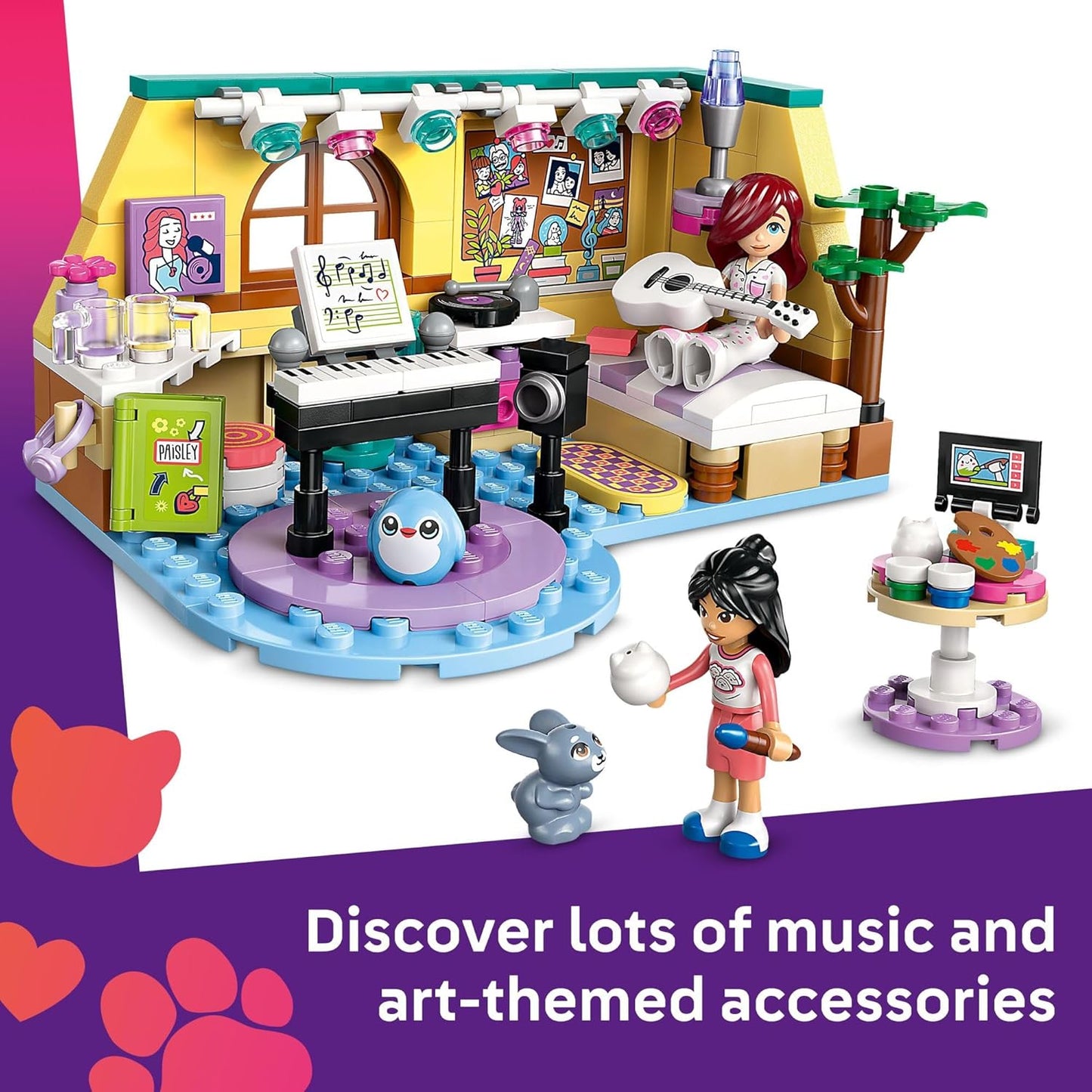 Hot LEGO Friends Paisley's Room Building Toy - Pretend Play Set for Kids, Girls and Boys, Ages 6+ - with 2 Minidolls, Pet Bunny Figure, and Plushie-Style Piece - Gift Idea for Birthdays - 42647