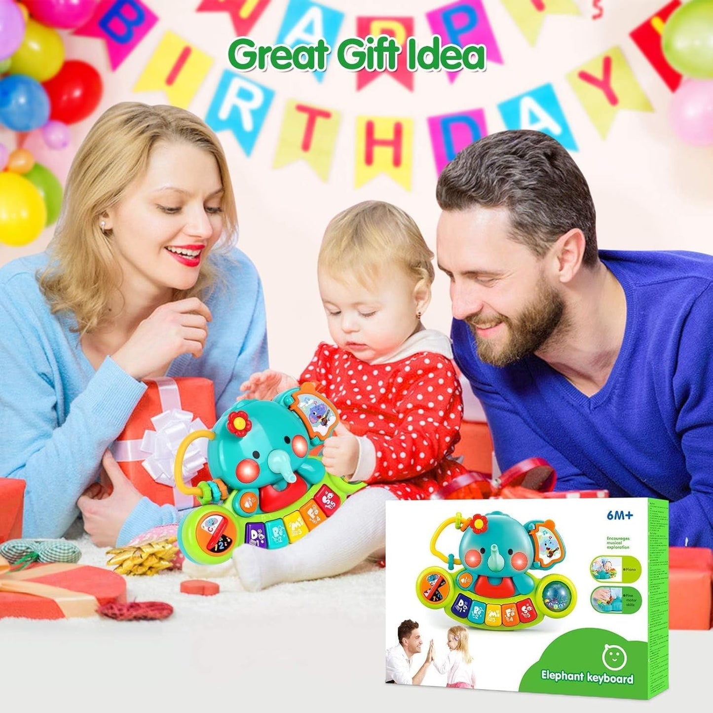 Hot Baby Piano Toy 6 to 12 Months Light Up Music Baby Toys for 6 9 12 18 Months Early Learning Educational Piano Keyboard Infant Babies Girl Toy 1 Year Old Boy Girls Gift