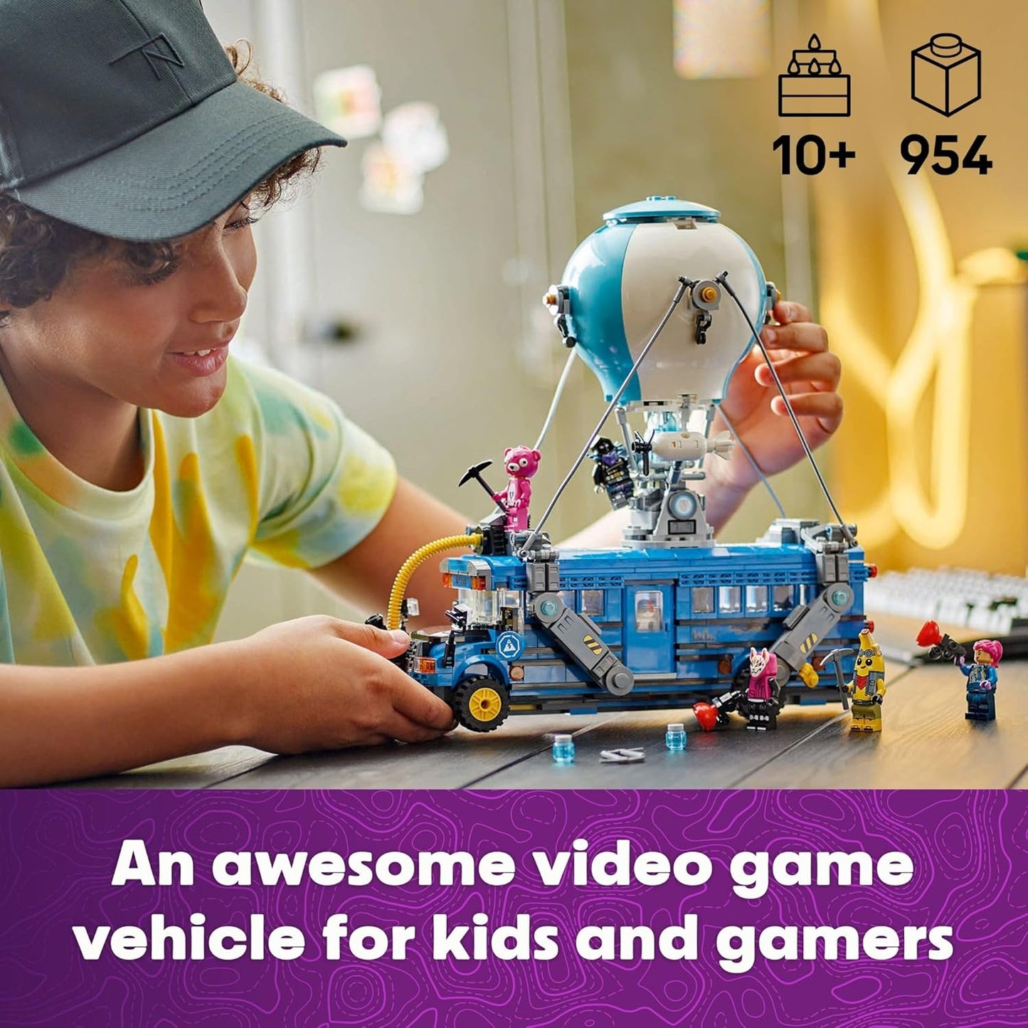 Hot LEGO Fortnite Battle Bus Building Toy - Collectible Fortnite Toy for Kids, Boys & Girls, Ages 10+ - Pretend Play Set with 9 Minifigures from Video Game - Gift for Birthdays - 77073