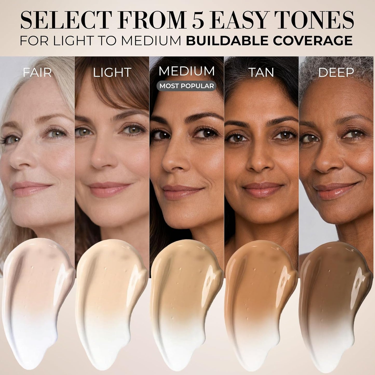 HotLUMINESS Liquid Mirage w/SPF 50 Color Adjusting Foundation Kit - Color Changing Foundation, SPF 50 Primer & Makeup Brush, Face Makeup for Mature Skin, 4in1 Liquid Foundation, Concealer & Moisturizer