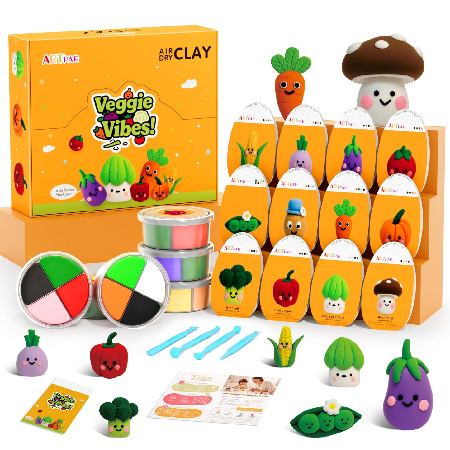 HotARTPAR Air Dry Clay Kit,12 Desserts Modeling Magic Clay for Kids Craft Kit | Ultra-Light & Soft, Safe and Non-Sticky | Cute DIY Art & Crafts Fun Kitchen Toys, Home Party Favors Gifts for Boys & Girls