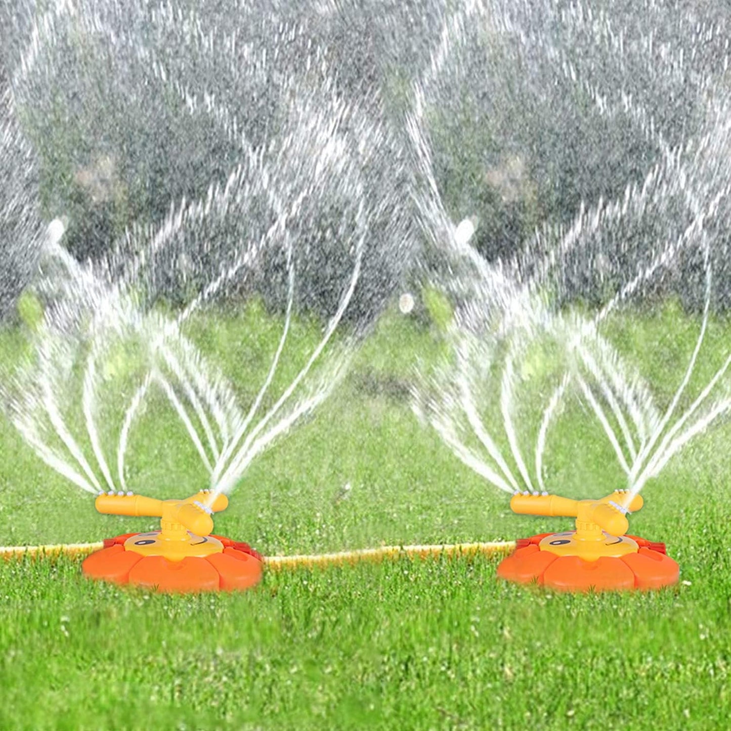 HotWater Sprinkler for Kids Toddlers Sprinklers with Roating Spray Nozzles Attaches Garden Water Hose Outdoor Play Outside Toys 3-4 Summer Backyard Lawn Game Yard Water Toy for Kids 3-5 4-8 Boy Girl