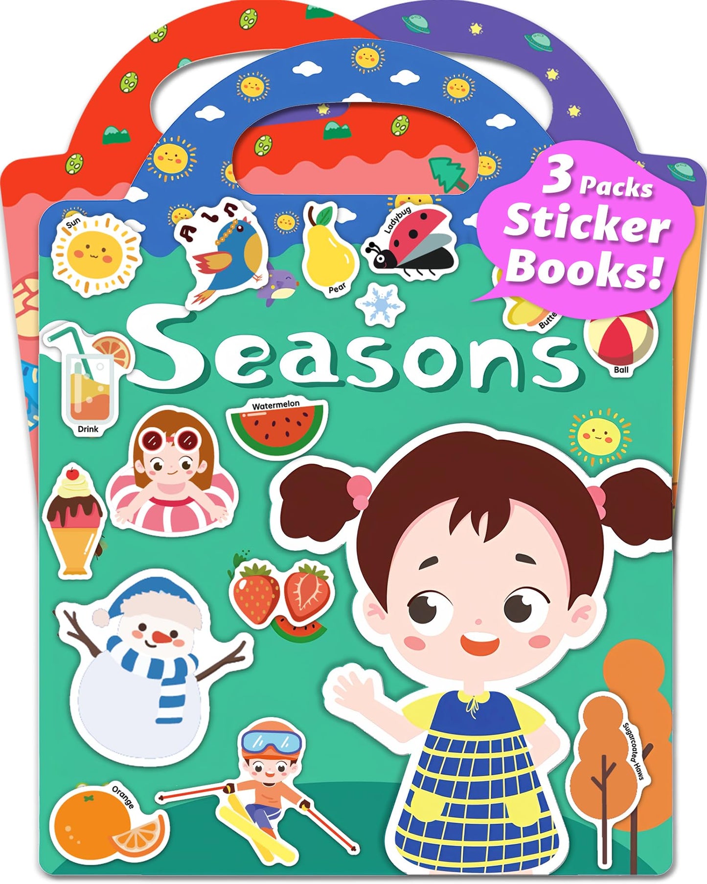 HotWalenced Reusable Sticker Book for Toddlers, Stickers for Kids, Toddler Sticker Book, Toddler Craft Activities, Toddler Travel Toys Boy Girl Birthday Gifts