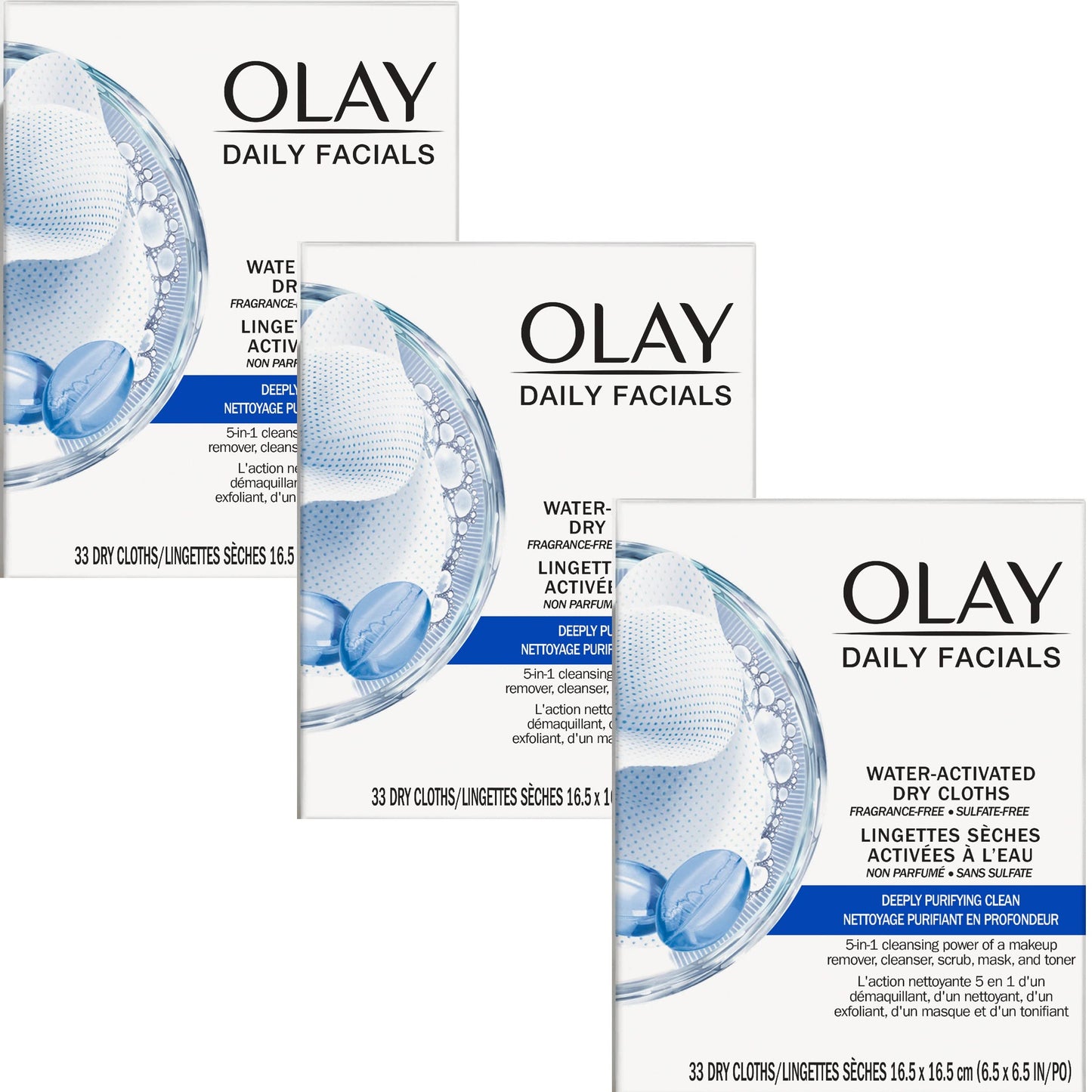 HotOlay Makeup Remover Wipes, Daily Facials Deep Clean Face Cleanser for Normal to Oily Skin, Alcohol & Fragrance Free, Soft Face Wash Towels, Travel Essentials for Women, Convenient Dry Cloths, 66 ct