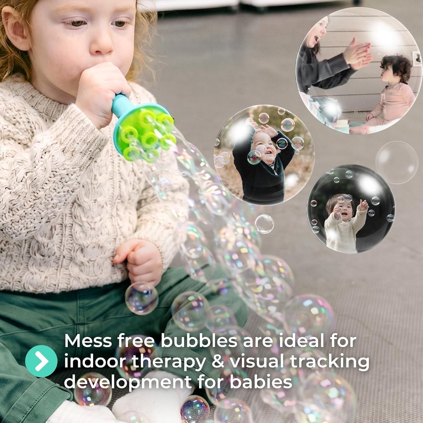 Hot Innobaby Spike Bubble Blower w/Mess Free Botanical Bubbles & Tray - Aqua