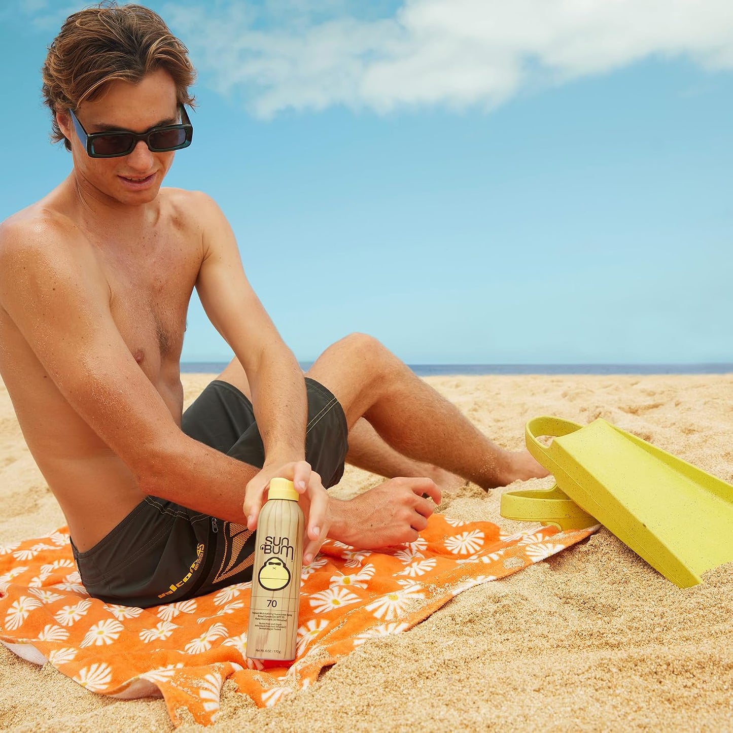 HotSun Bum Original SPF 70 Sunscreen Body Spray - Broad Spectrum Moisturizing Sunscreen with Vitamin E - Hawaii 104 Act Compliant (Made without Octinoxate & Oxybenzone) - 6 oz