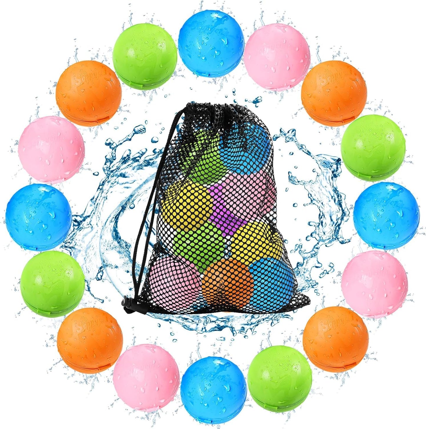 Hot Tlitlimom 16Pcs Reusable Water Bomb Balloons, Pool Beach Toys for Kids ages 3-12, Summer Toy Water Toy for and Girls, Outdoor Activities Water Games Toys Self Sealing Water Splash Ball for Fun