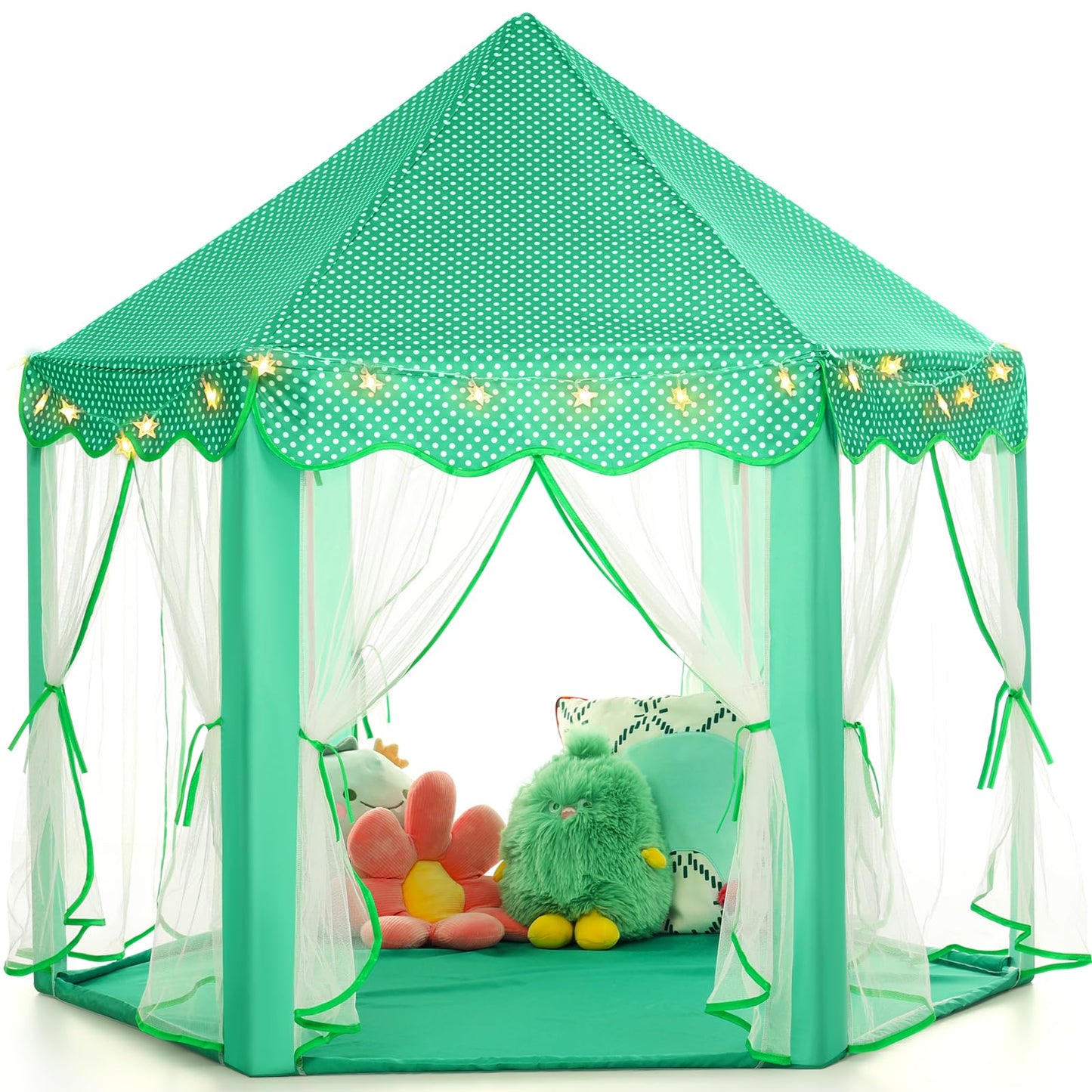 HotMonobeach Princess Tent Girls Large Playhouse Kids Castle Play Tent with Star Lights Toy for Children Indoor and Outdoor Games, 55'' x 53'' (DxH)