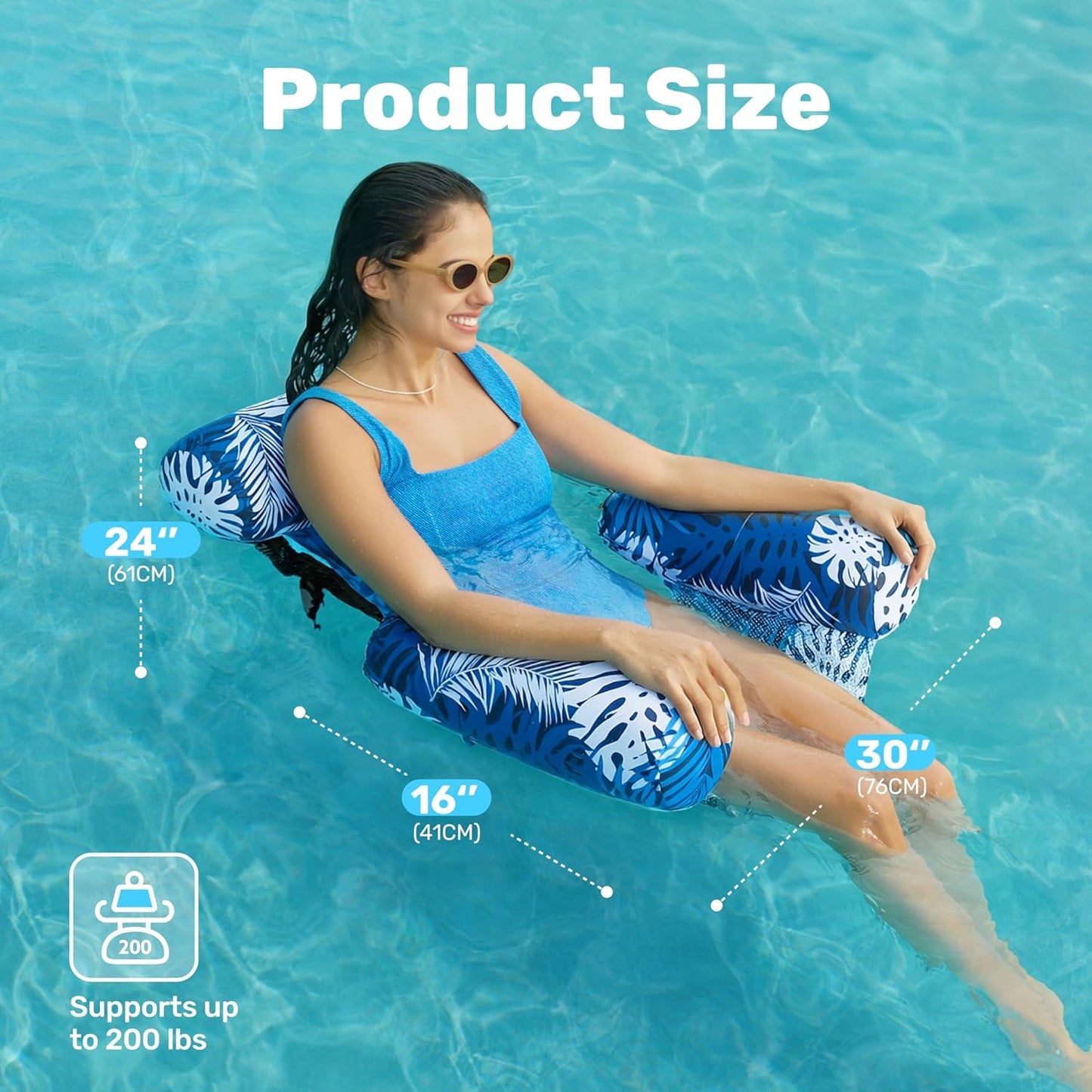 HotSLOOSH Inflatable Pool Floats Adult,2 Packs Floating Lounge Chairs,Blow up Pool Noodles for Adult Heavy Duty,Floating Chair for Party Summer Water Beach Lake Fun