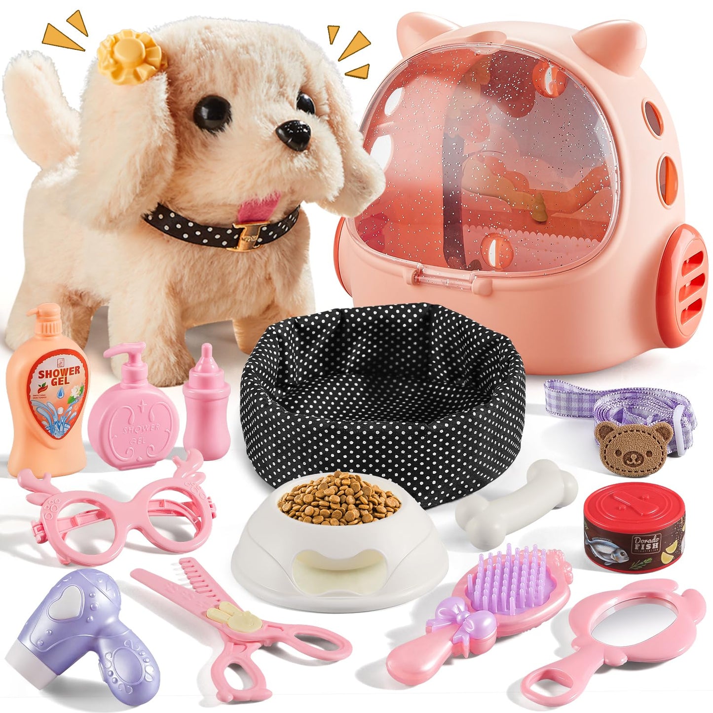Hot Vanvimen 16 Pcs Robot Dog Toys for Girls, Toys for 3 4 5 6 7 8 Year Old Girls Kids Boys, Realistic Robot Puppy Toddlers Girl Toy for 5-7 6-8, Ideas Birthday Gifts for Girl 3 4 5 6 Year Old