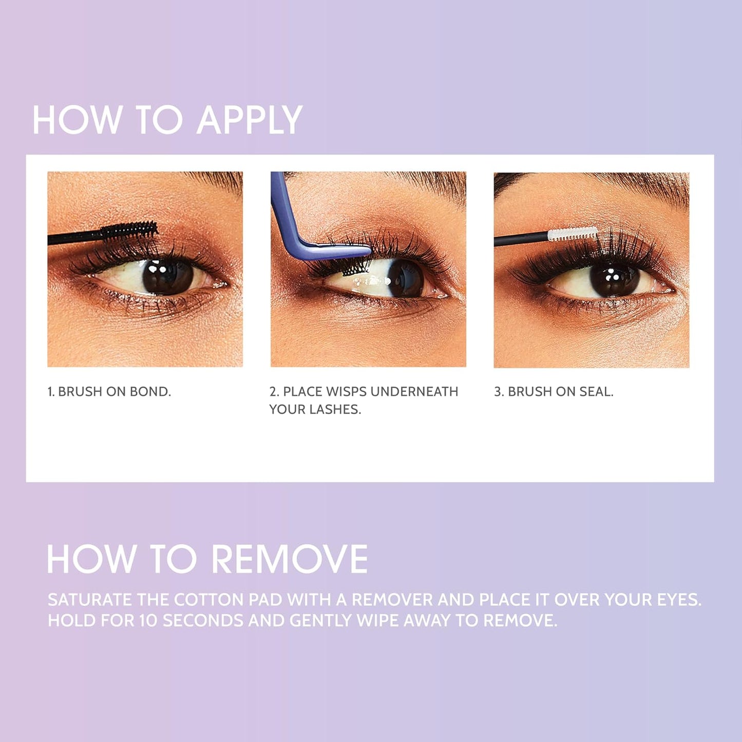 HotKISS Falscara DIY Eyelash Extension Bond & Seal Infused with Biotin & Vitamin E – Strong Gentle Comfortable Lash Adhesive for All Day Wear For Use With Falscara Lash Wisps, Remover, and Applicator