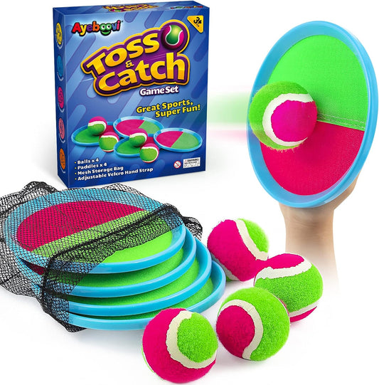 HotAyeboovi Toss and Catch Ball Game Outdoor Toys for Kids Yard Games Beach Toys Outside Games for 3 4 5 6 7 8 9 10 Year Old Boys Girls (Upgraded)