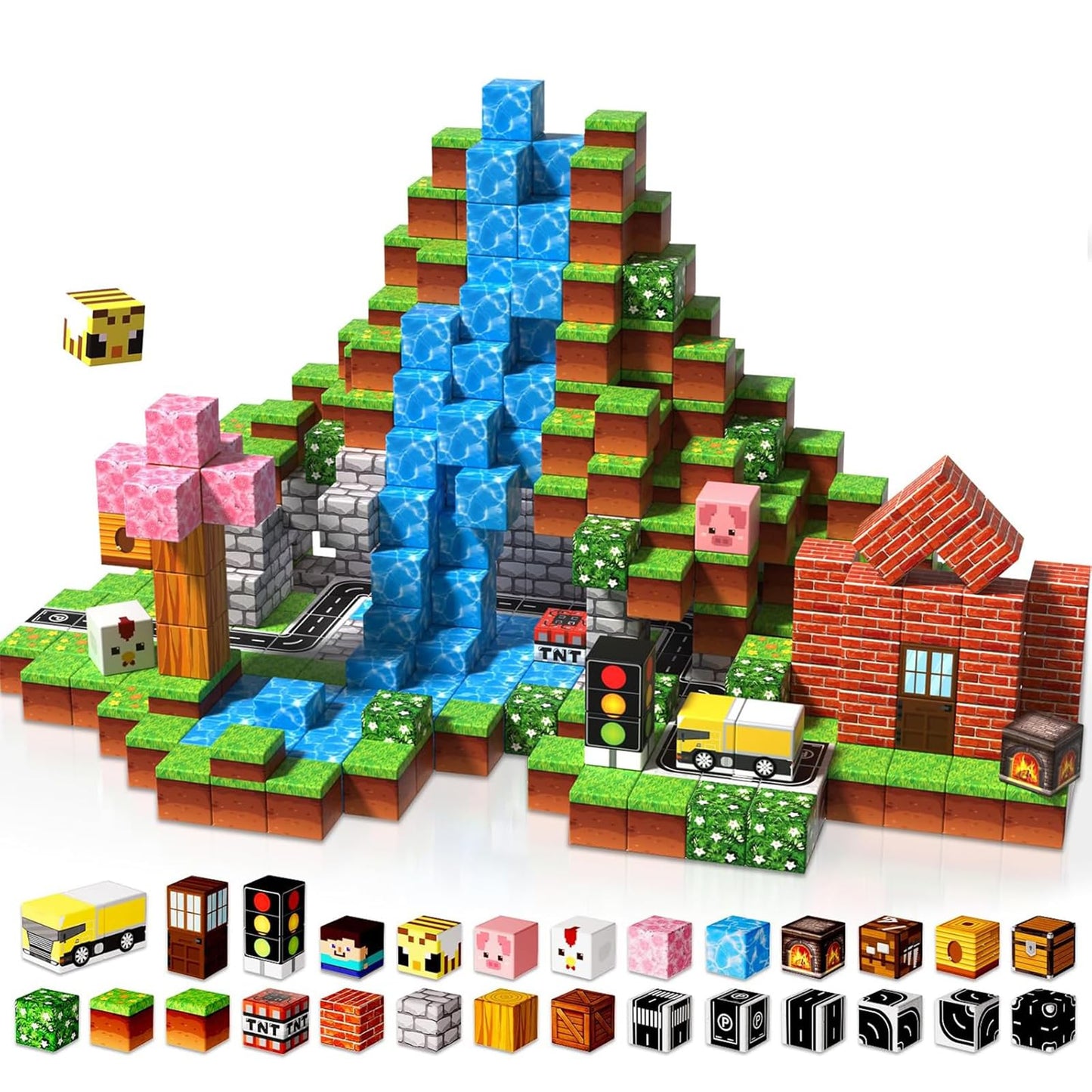 Hot Magneverse 200 PCS 0.8in Magnetic Blocks - Magnet Toys for Kids, Magnetic Building Blocks Cubes, Stacking Magnets, School STEM Toys Birthday Gifts for Boys and Girls Age 3+ Years Old (Theme: Portal)