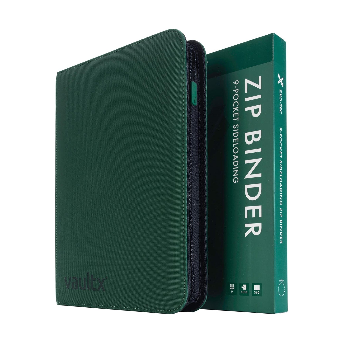 Hot Vault X 9 Pocket Zip Trading Card Binder 360 Cards Exo-Tec (Red) | Holds 360 standard-size TCG cards in 20 side-loading 9-pocket pages. Padded, water-resistant Exo-Tec cover.