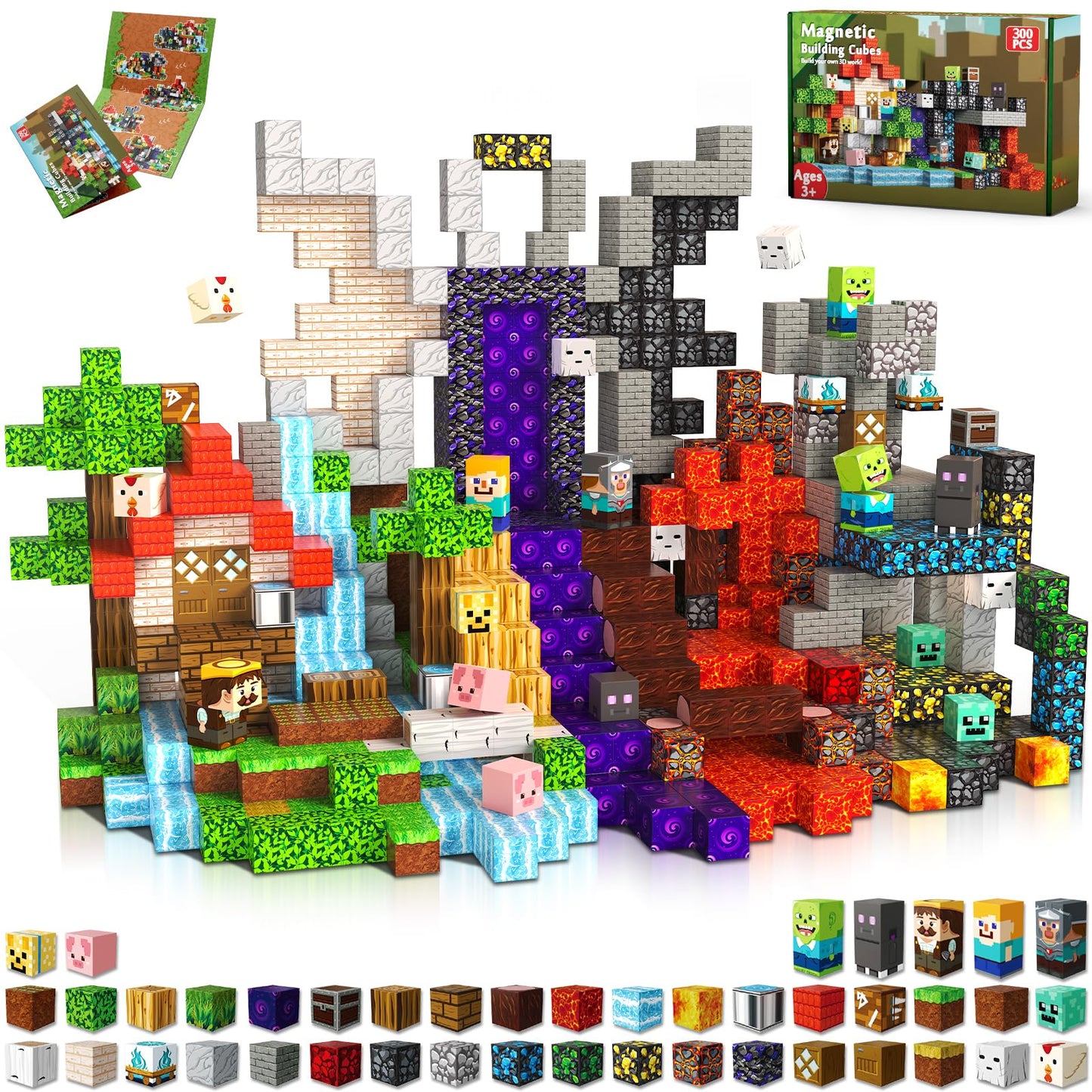 Hot Magneverse 200 PCS 0.8in Magnetic Blocks - Magnet Toys for Kids, Magnetic Building Blocks Cubes, Stacking Magnets, School STEM Toys Birthday Gifts for Boys and Girls Age 3+ Years Old (Theme: Portal)