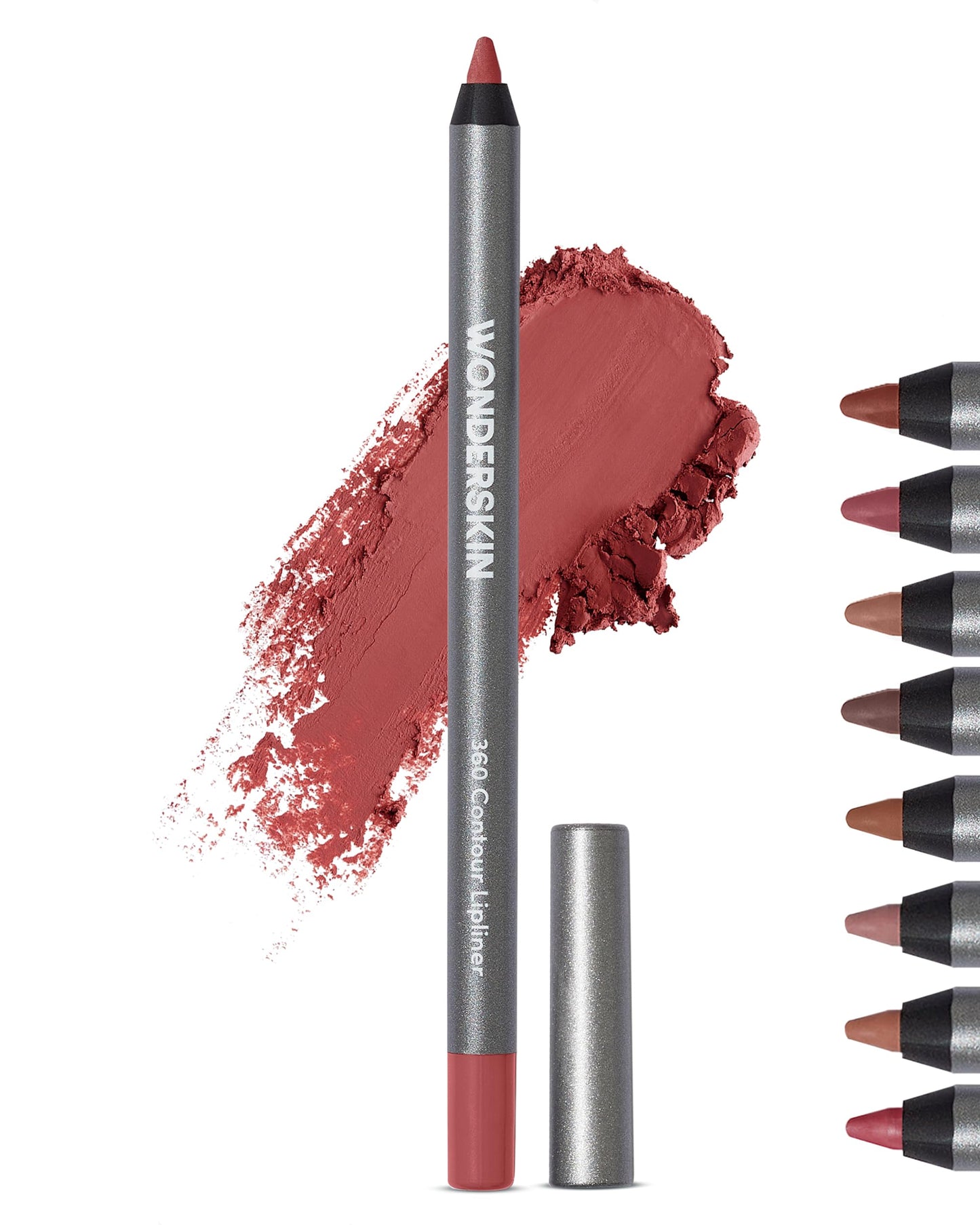 HotWonderskin Lipliner Pencil - 360 Contour Lipliner, Long Lasting, Sharpenable, Waterproof and Transfer-Proof Brown Lip Liner Pencil (Saddle)