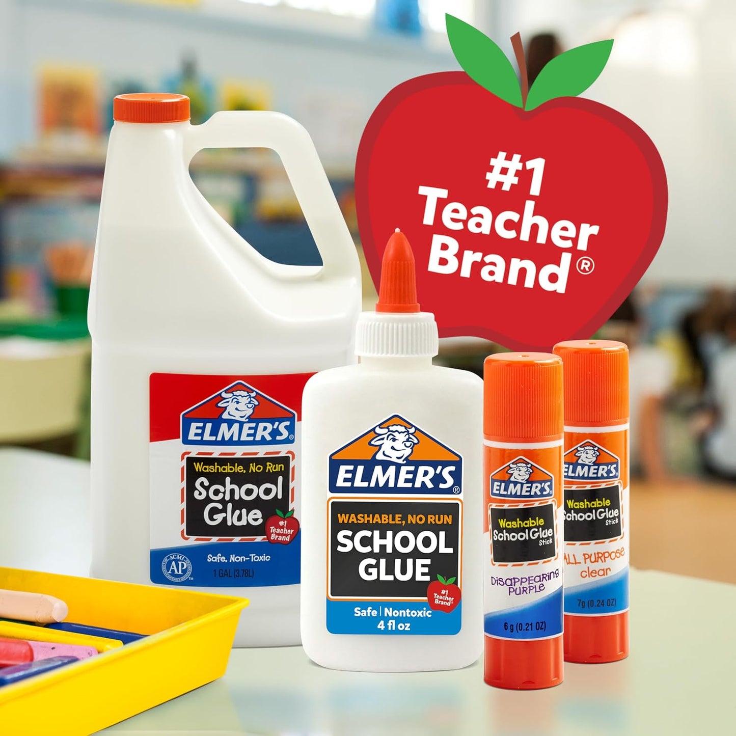 HotElmer's Clear Liquid School Glue, Washable, Safe, Nontoxic, 32 Ounces (1 Quart) - Great for Making Slime, #1 Teacher Brand