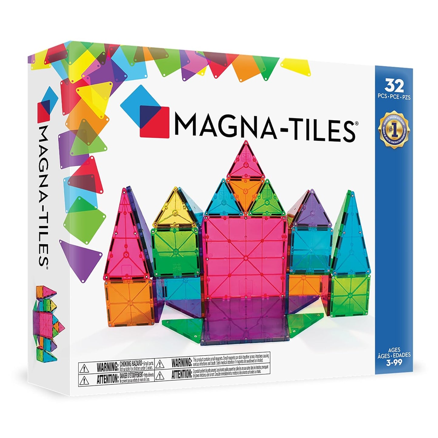 HotMAGNA-TILES Classic 32-Piece Magnetic Construction Set, The Original Magnetic Building Brand
