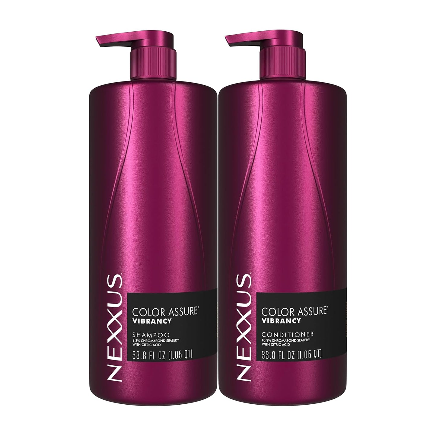 HotNexxus Color Assure Color Care 2 Count for Vibrancy Shampoo, Conditioner Color Treated Hair Powered by Chromabond Sealer with Citric Acid 33.8 fl oz