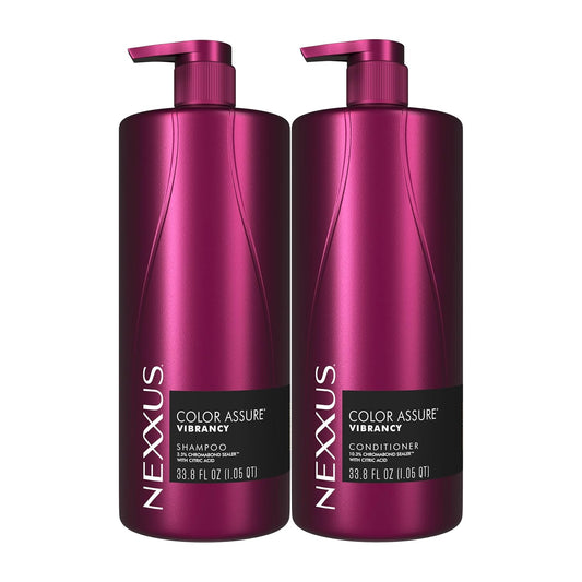 HotNexxus Color Assure Color Care 2 Count for Vibrancy Shampoo, Conditioner Color Treated Hair Powered by Chromabond Sealer with Citric Acid 33.8 fl oz