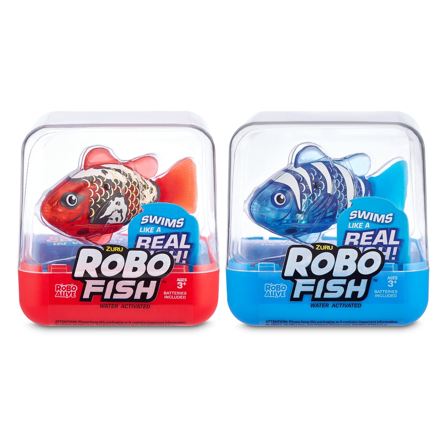 HotRobo Alive Robo Fish Robotic Swimming Fish (Pink + Golden) by ZURU Water Activated, Changes Color, Comes with Batteries, Amazon Exclusive (2 Pack) Series 3