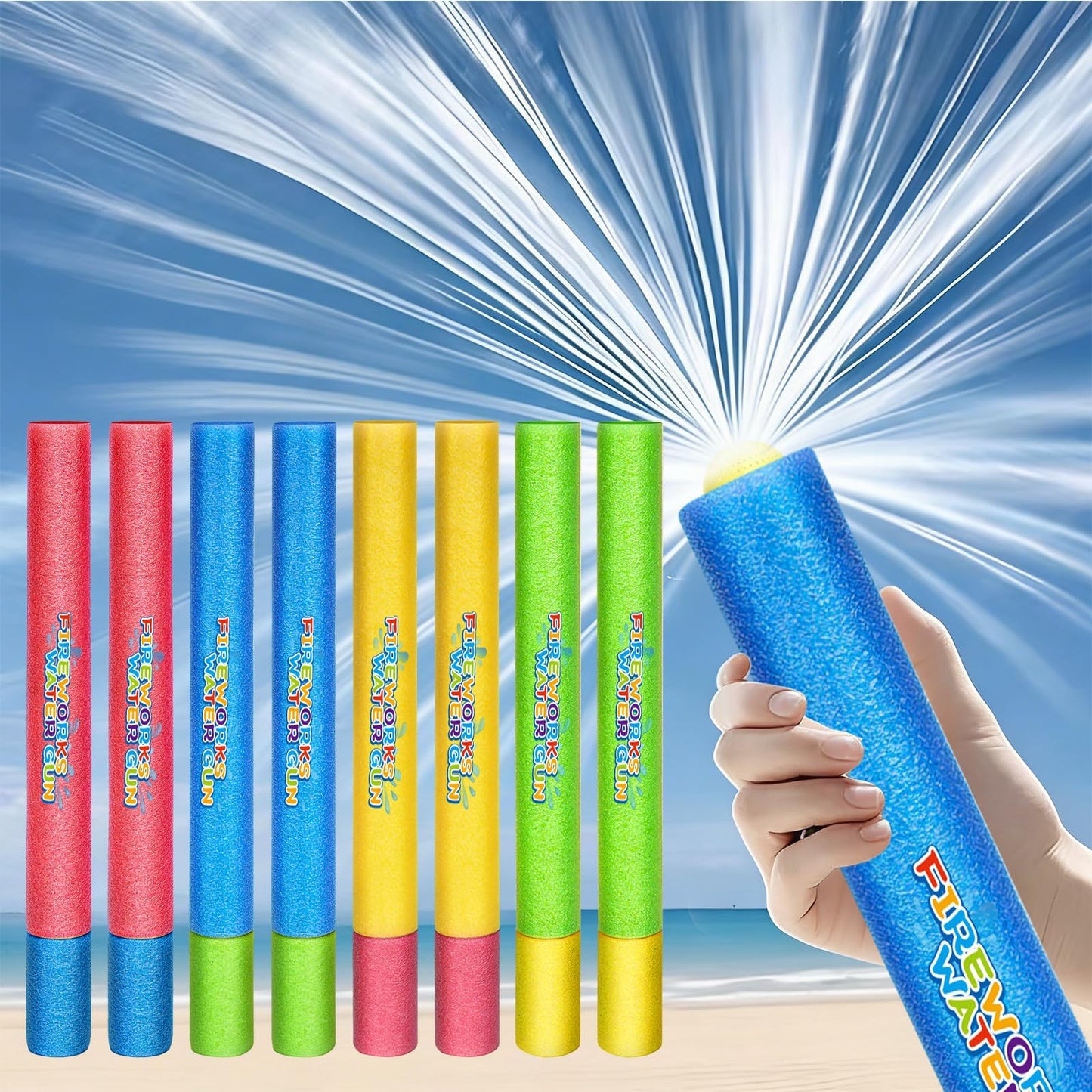Hot 6Pack Creativity Fireworks Water Gun, Sprays Water Like Fireworks, Squirt Gun for Kids, Bulk Samll Water Blaster Summer Pool, Backyard, Beach, Birthday Party Outdoor Game Toys
