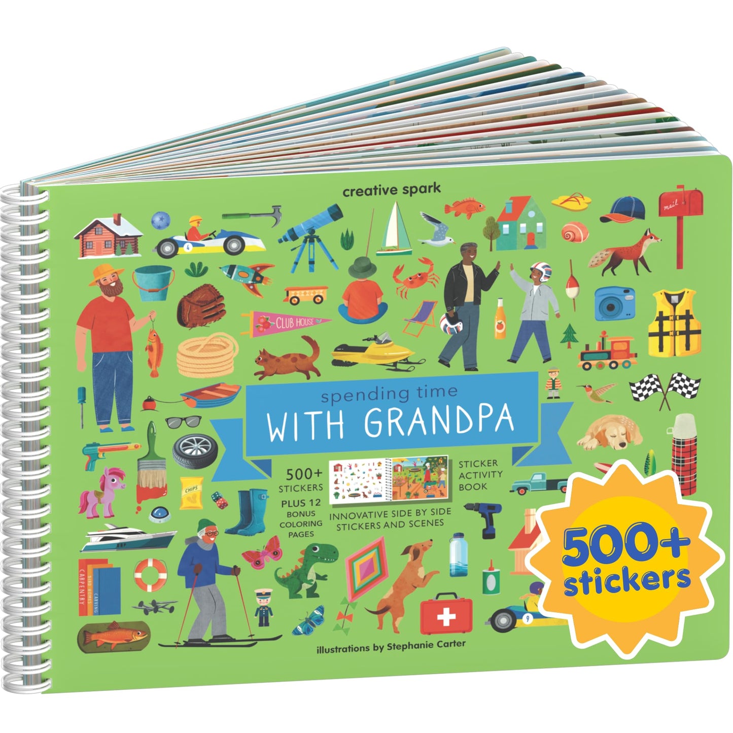 HotAnimals Habitat 500+ Kids Sticker Book by Cupkin Toddler Airplane Travel Activity Coloring and Sticker Book, Road Trip Essentials, 12 Coloring Pages + 12 Scenes for Ages 2–8 Years