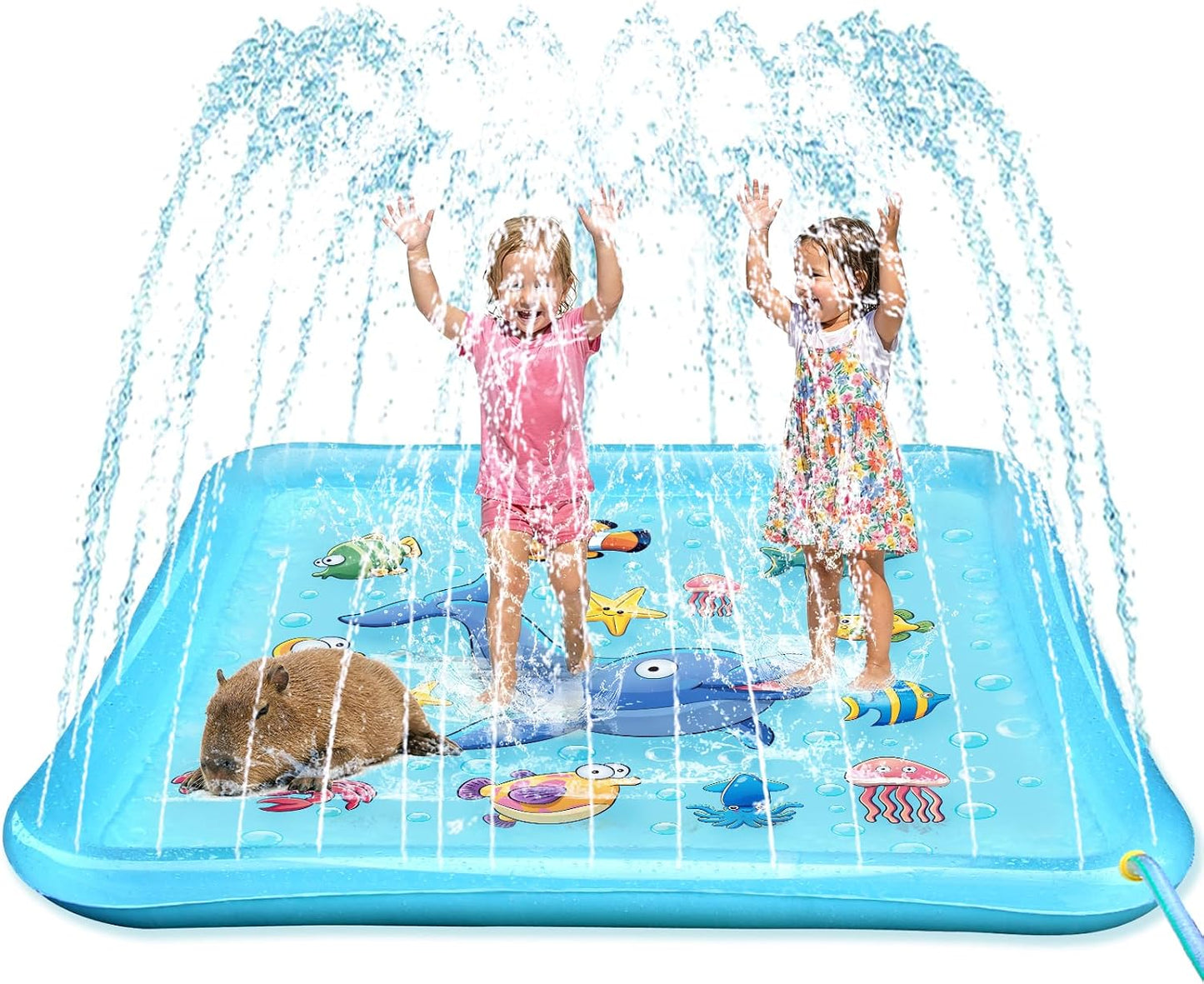 HotGrowsland Splash Pad for Toddlers, Outdoor Sprinkler for Kids | 67" Summer Water Toys Baby Pool Fun Gifts for 3 4 5 6 7 8 9 Years Old Boy Girl Backyard Garden Lawn Outdoor Games