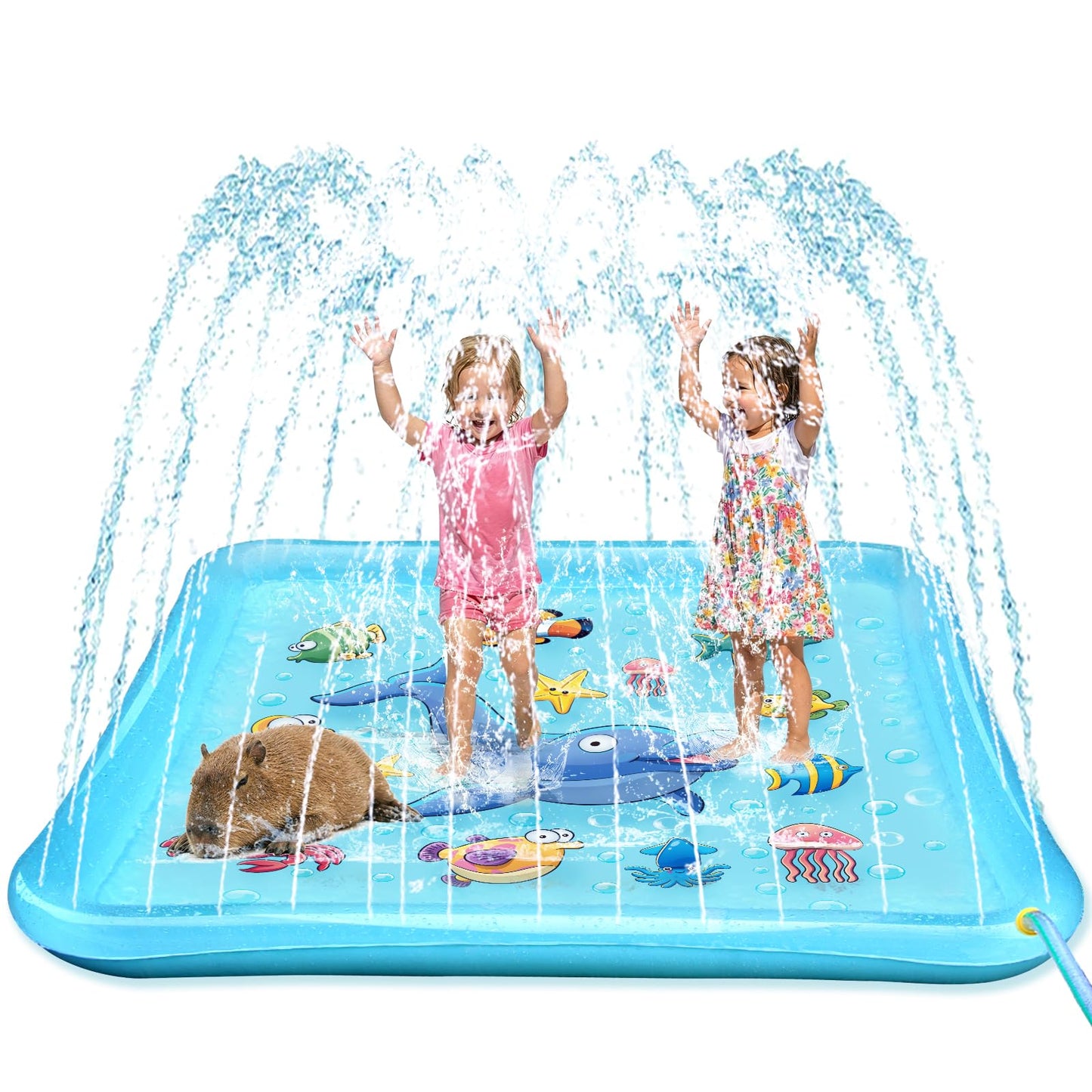 HotGrowsland Splash Pad for Toddlers, Outdoor Sprinkler for Kids | 67" Summer Water Toys Baby Pool Fun Gifts for 3 4 5 6 7 8 9 Years Old Boy Girl Backyard Garden Lawn Outdoor Games