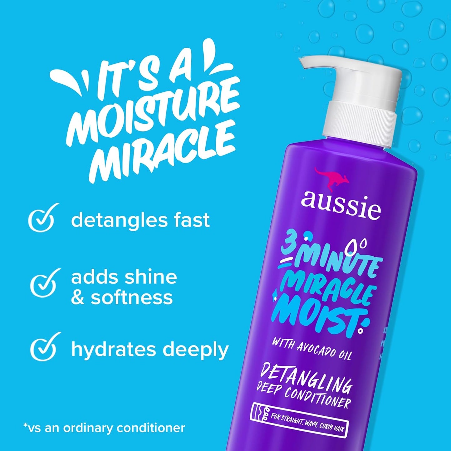 HotAussie 3 Minute Miracle Moist Deep Conditioner for Dry Hair, Avocado & Jojoba Oil, Safe for Color Treated Hair, Nourishing Hydration, Silky Shine, Paraben-Free, 16 Fl Oz Each, Triple Pack